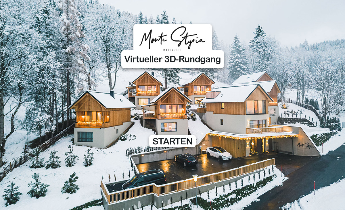 3D-Rundgang Montestryria Mariazell Chalets Suiten Steiermark