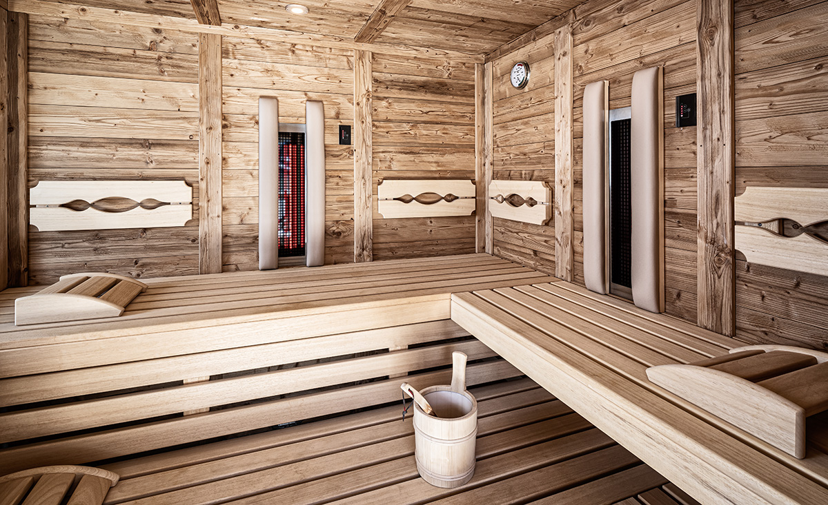 Sauna im Chalet im Bergdorf Prechtlgut